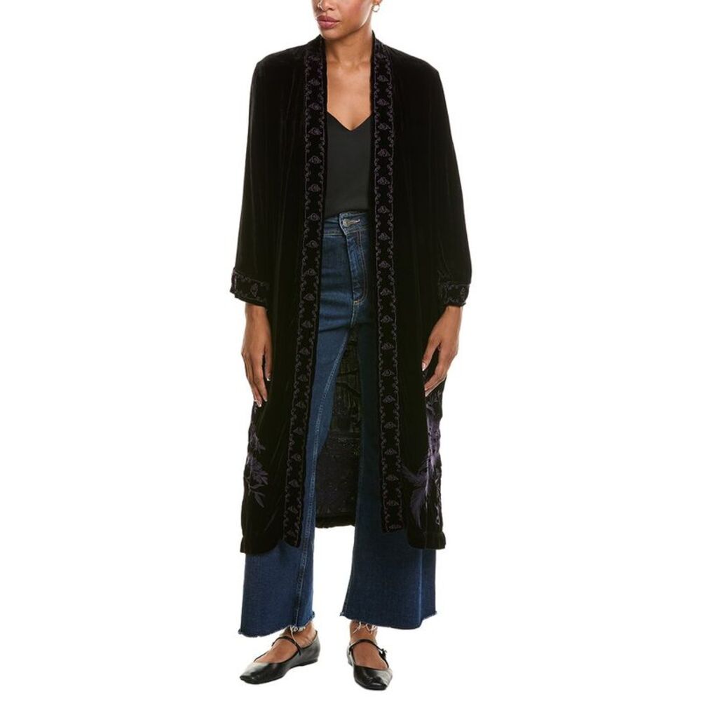 Johnny Was Womens  Velvet Kimono Coat